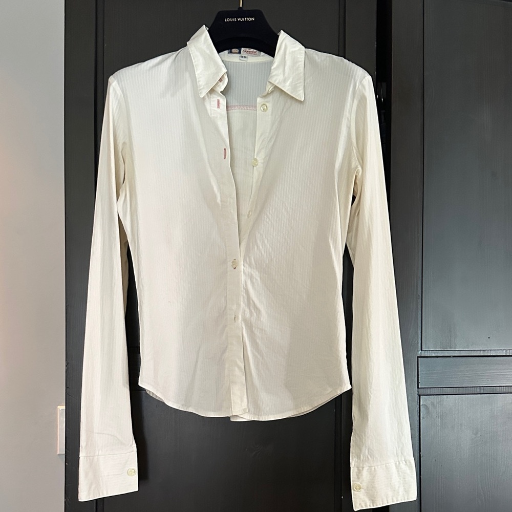 Louis Vuitton Women's Cream Button-Down Shirt